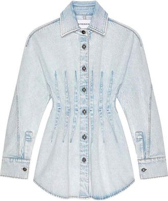 Givenchy Cinched Waist Denim Cocoon Dress