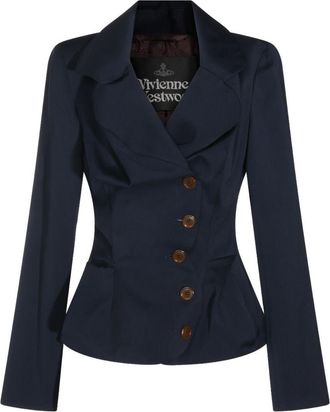 Vivienne Westwood Tailored Blue Jacket with Structured Shoulders and Peplum Hem