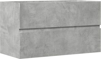vidaXL Bathroom Hanging Cabinet Concrete Grey 80x38.5x45 cm Engineered Wood Vidaxl
