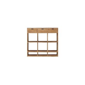 Tikamoon Consola de teca maciza y terrazo pr&eacute;mium rosa