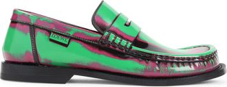 Loewe Womens Campo Brushed Loafers - Lime Green Leather - Size EU 40