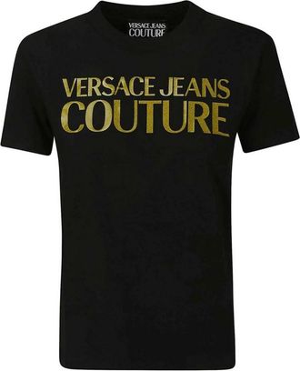 Versace Jeans Couture Stijlvolle T-shirts en Polos - Dames - T-shirts - Zwart - S - Tops