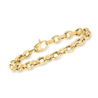 Ross-Simons Italian 6mm Cable-Link Bracelet in 14kt Yellow Gold