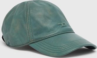 Diesel Baseball cap in treated leather - Caps - Man - Green