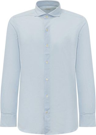 Finamore Light Blue Regular Solid Shirt