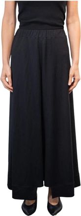 Pierantonio Gaspari Pantalone Jersey - Dames - Wijde Broeken - Zwart - L - Broeken