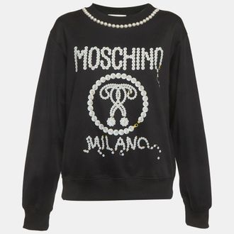 Moschino Couture Black Jersey Pearl Detail Sweatshirt