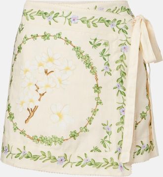 Agua Bendita Copricostume Luna in lino con stampa floreale