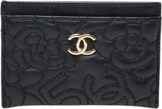 Chanel Pre-owned Vintage Kaarthouder - Dames - Vintage Accessoires - Blauw - ONE Size - Leer - Vintage