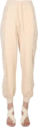Moschino Drawstring Waistband Cotton Jogging Pants - Ivory