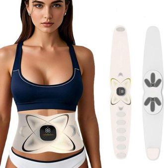 No Brand Estimulador Muscular Abdominal - Cintur&oacute;n Abdominal Con Funci&oacute;n De Calor - Blanco
