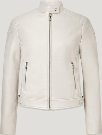 Belstaff Mollison Jacket Womens Matt Nappa Natural Size UK 10