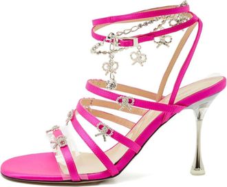 Mach & Mach Sandali Camille con fiocco di cristalli - Rosa