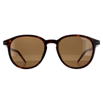 HUGO BOSS Hugo Boss by Round Mens Dark Havana Brown Sunglasses - One Size
