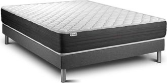 VITALIT Somier gris + Colchón con espuma viscoelástica 135 x 190