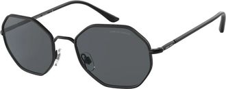 Giorgio Armani Mat Zwart/Grijs Zonnebril AR 6112J - Heren - Zonnebrillen - Zwart - 52 MM - Accessoires