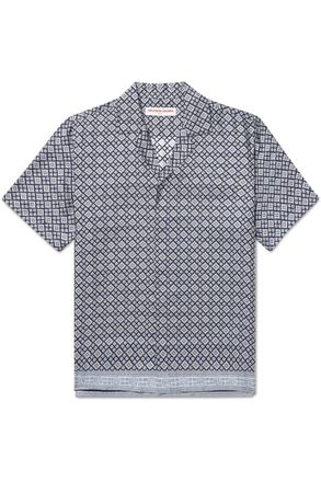 Orlebar Brown Maitan Camp-Collar Printed Silk-Twill Shirt