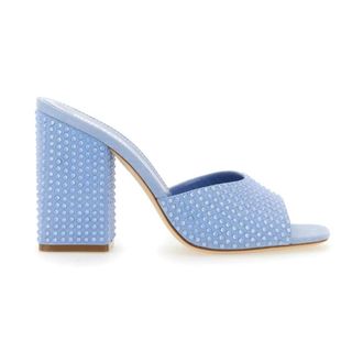 PARIS TEXAS Versierde Mules met Blokhak - Dames - Muiltjes - Blauw - 36 EU - Schoenen