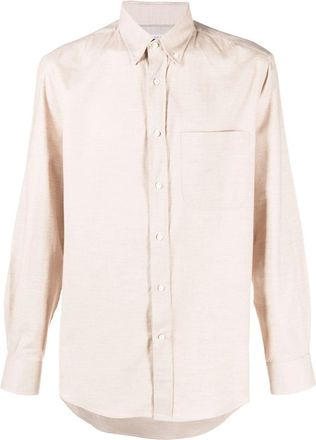 Brunello Cucinelli long-sleeve cotton shirt - men - Cotton - S - Neutrals