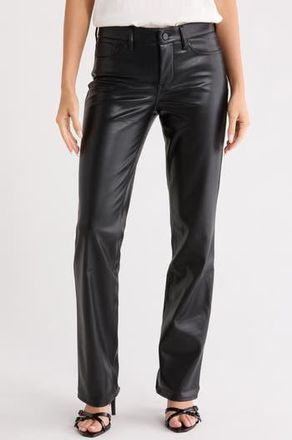 NYDJ Sculpt-Her Marilyn Straight Leg Faux Leather Pants in Black at Nordstrom Rack, Size 10