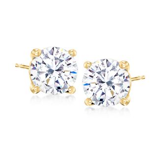Ross-Simons CZ Stud Earrings in 18kt Yellow Gold