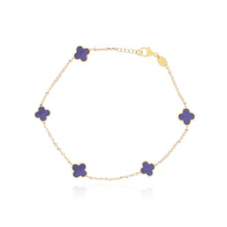 The Lovery Mini Amethyst Clover Bracelet