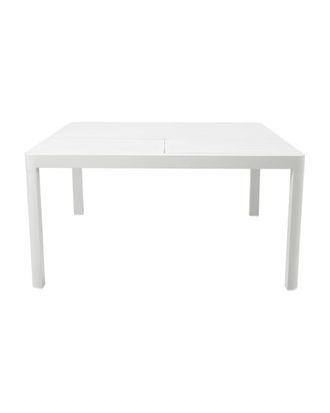 Deco Wood Mesa extensible exterior aluminio blanco mate 98-150x150cm