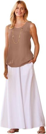 Jessica London Scoop-Neck Sweater Tank in Creamy Mocha at Nordstrom, Size Medium
