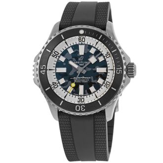 Breitling Superocean Automatic 46 Super Diver Grey Dial Rubber Strap Mens Watch E10379351B1S1
