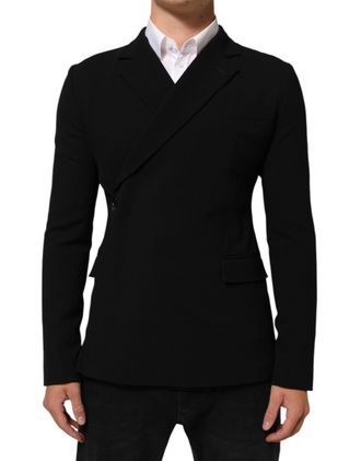 Dolce & Gabbana Black Wool Double Breasted Men Jacket Blazer 02+wv Clothing