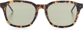 Thom Browne Occhiali da sole con effetto tartarugato - Marrone