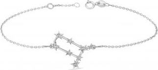 Allurez Diamond Gemini Zodiac Constellation Star Bracelet 14k White Gold (0.12ct)