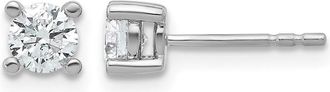 Diamond2Deal 14k Yellow Gold 2/3 ct Round Lab Grown Diamond Stud Earrings VS Clarity, D-E Color
