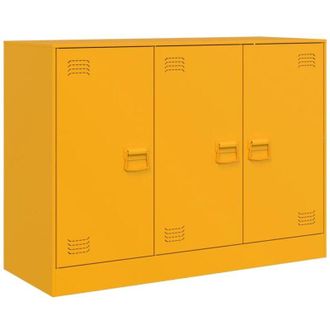 vidaXL Aparador De Acero Amarillo Mostaza 99x39x73 Cm Vidaxl