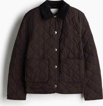 H&M Steppjacke mit Cordkragen - Brown