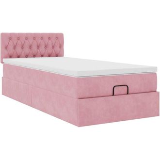 vidaXL Vidaxl - Estructura De Cama Otomana Colch&oacute;n Terciopelo Rosa 100x200cm