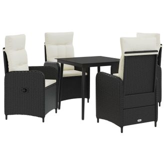 vidaXL Juego De Mesa Y Sof&aacute; Con Coj&iacute;n 5 Pcs Negro Y Crema Vidaxl