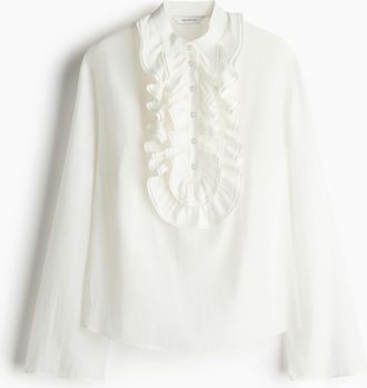 H&M Volantbluse - White