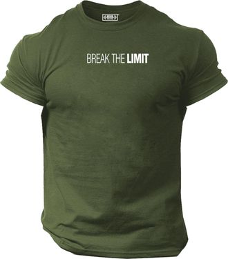 Generic Break The Limit T Shirt Gym Clothing Bodybuilding Training Workout Exercise Boxing MMA Top (UK, Alpha, M, Regular, Regular, Military Green)