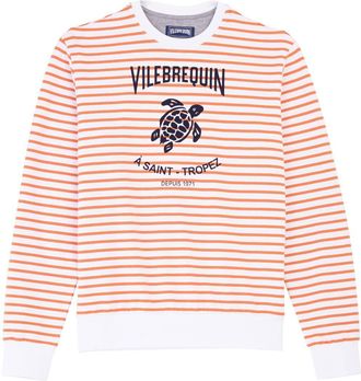 Vilebrequin logo-print cotton-blend sweatshirt - men - Cotton/Elastane - L - Orange