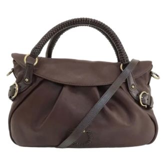 Ferragamo Pre-owned Handbags, female, Brown, Size: ONE SIZE Pre-owned Leather handbags
