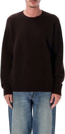 Roberto Collina Textured Knit Crewneck Sweater with Ribbed Details