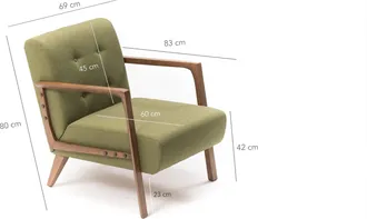 Hanah Home Sill&oacute;n Orejero, Sill&oacute;n, Mueble Tapizado Silla, Asiento, Silla De Comedor Verde