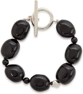 Agmes Dara Sterling Silver Beaded Bracelet - Black - One Size