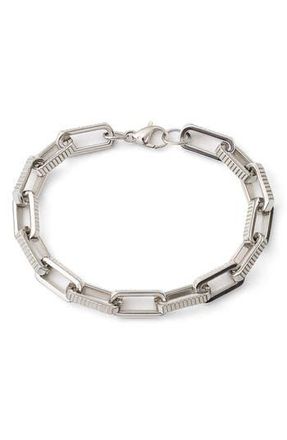 American Exchange Mens Stainless Steel Oval Chain Bracelet in Silver at Nordstrom Rack