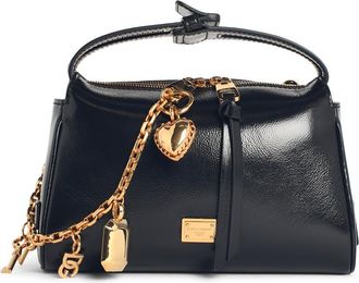 Dolce & Gabbana Schwarze Lear-Handtasche Vittoria von Dolce & Gabbana