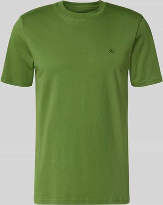 Scotch & Soda Regular Fit T-Shirt mit Logo-Stitching in Gruen, Gr&ouml;&szlig;e XXL