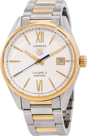 Tag Heuer Pre-owned Pre-owned Tag Heuer Carrera Calibre 5 Automatic Silver Dial Watch WAR215BBD0783