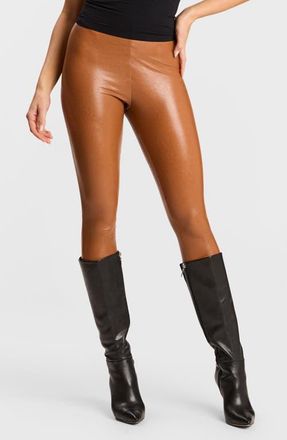 Commando Control Top Faux Leather Leggings in Cognac at Nordstrom, Size X-Small