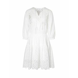 Moschino Midi Dresses, female, White, Size: XL Perforated Midi Dress